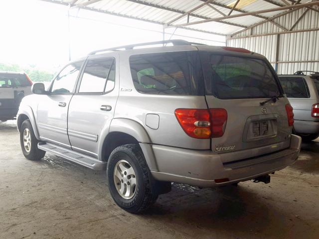 5TDZT38A22S059290 - 2002 TOYOTA SEQUOIA LI SILVER photo 3