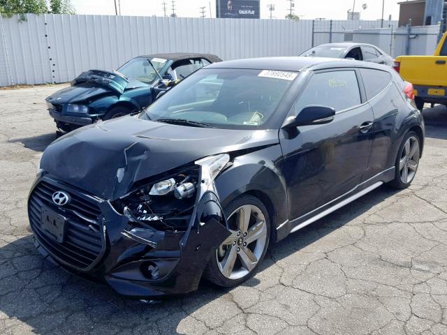 KMHTC6AE3FU231974 - 2015 HYUNDAI VELOSTER T BLACK photo 2