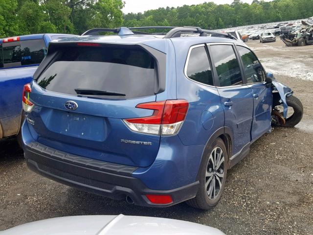 JF2SKASC0KH487612 - 2019 SUBARU FORESTER L BLUE photo 4