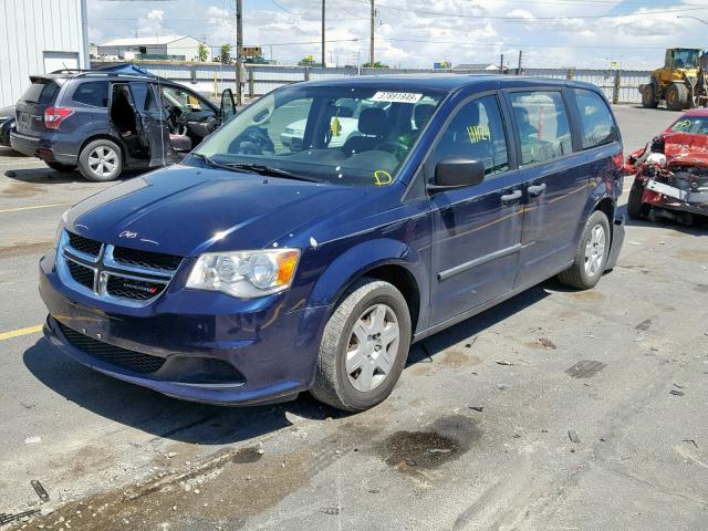 2C4RDGBG3CR302519 - 2012 DODGE GRAND CARA BLUE photo 2