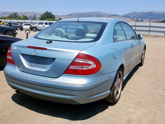 WDBTJ75J54F115148 - 2004 MERCEDES-BENZ CLK 500 BLUE photo 4