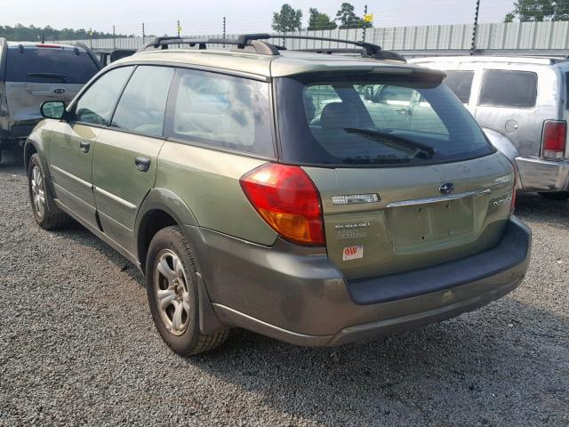 4S4BP61C057346365 - 2005 SUBARU LEGACY OUT GREEN photo 3