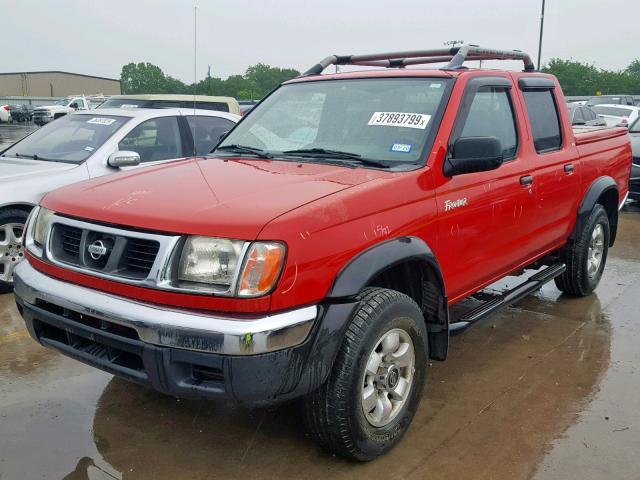 1N6ED27T6YC412498 - 2000 NISSAN FRONTIER C RED photo 2