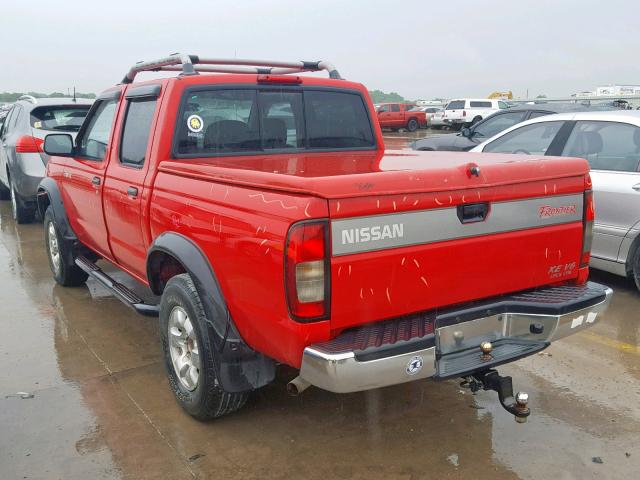 1N6ED27T6YC412498 - 2000 NISSAN FRONTIER C RED photo 3