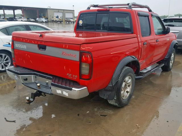 1N6ED27T6YC412498 - 2000 NISSAN FRONTIER C RED photo 4