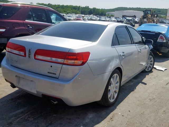 3LNDL2L37BR773556 - 2011 LINCOLN MKZ HYBRID SILVER photo 4