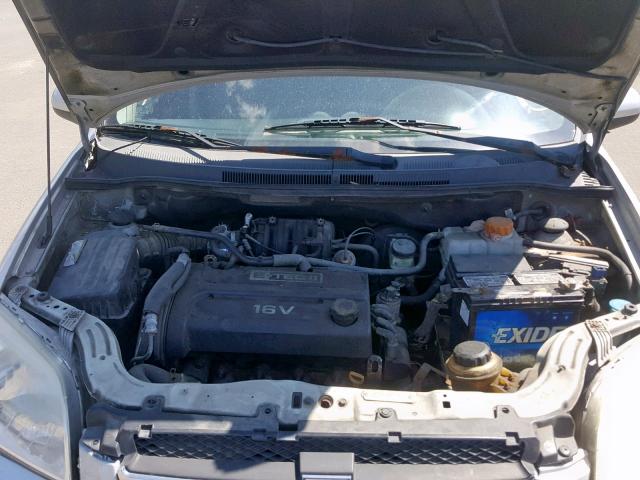 KL1TD56607B061266 - 2007 CHEVROLET AVEO BASE ნაცრისფერი ფოტო 7
