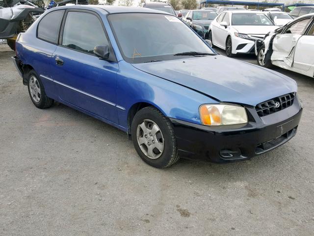 KMHCG35C11U073994 - 2001 HYUNDAI ACCENT GS BLUE photo 1