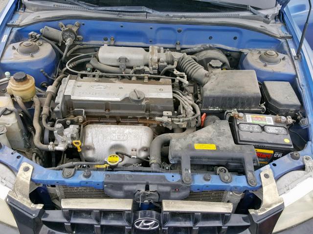 KMHCG35C11U073994 - 2001 HYUNDAI ACCENT GS BLUE photo 7