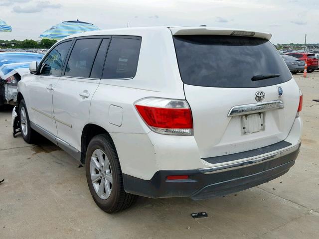 5TDZA3EH3BS011255 - 2011 TOYOTA HIGHLANDER WHITE photo 3