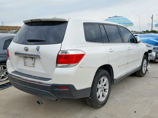 5TDZA3EH3BS011255 - 2011 TOYOTA HIGHLANDER WHITE photo 4