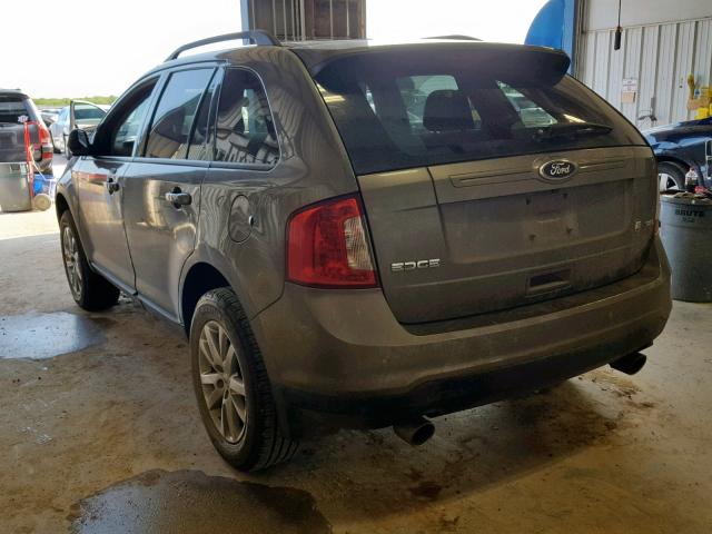 2FMDK3JCXDBE03389 - 2013 FORD EDGE SEL GRAY photo 3