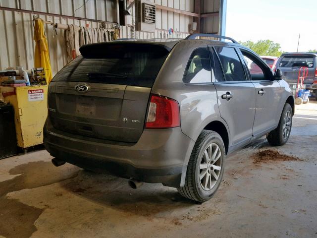 2FMDK3JCXDBE03389 - 2013 FORD EDGE SEL GRAY photo 4