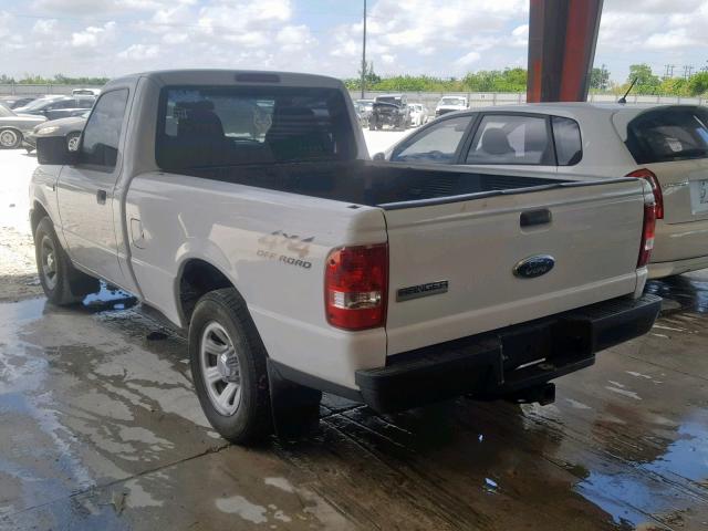 1FTYR10D97PA75489 - 2007 FORD RANGER WHITE photo 3