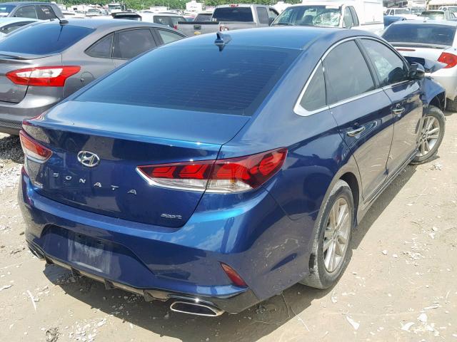 5NPE34AF8JH622244 - 2018 HYUNDAI SONATA SPO BLUE photo 4