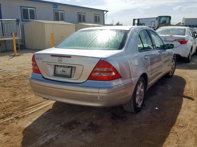 WDBRF61J54E018193 - 2004 MERCEDES-BENZ C 240 SILVER photo 4