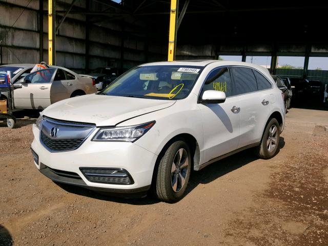 5FRYD3H25FB007548 - 2015 ACURA MDX WHITE photo 2