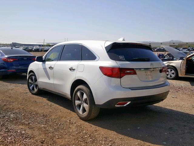 5FRYD3H25FB007548 - 2015 ACURA MDX WHITE photo 3