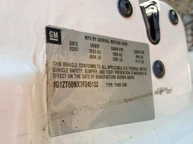 1G1ZT68NX7F245132 - 2007 CHEVROLET MALIBU MAX WHITE photo 10