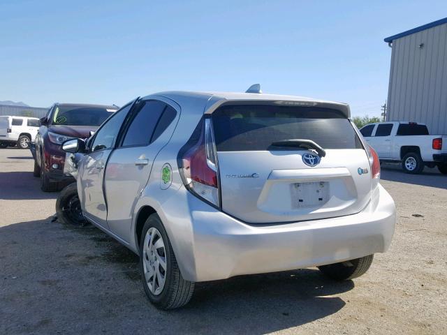 JTDKDTB30F1111768 - 2015 TOYOTA PRIUS C SILVER photo 3