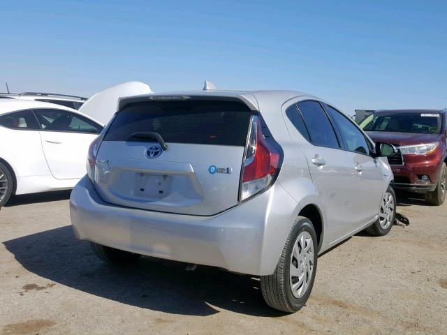 JTDKDTB30F1111768 - 2015 TOYOTA PRIUS C SILVER photo 4