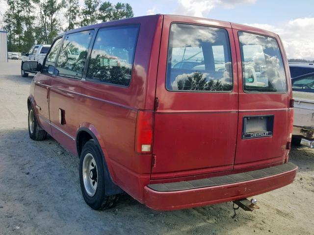 1GNDM19Z4NB122618 - 1992 CHEVROLET ASTRO RED photo 3