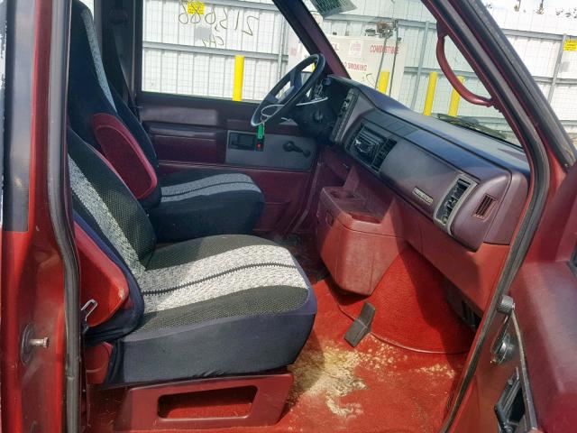 1GNDM19Z4NB122618 - 1992 CHEVROLET ASTRO RED photo 5