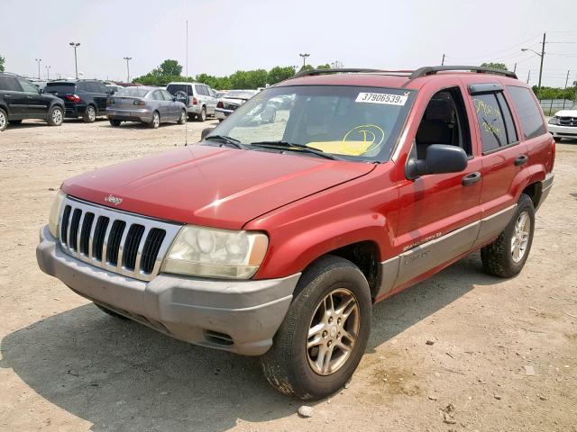 1J4GW48S52C317729 - 2002 JEEP GRAND CHER RED photo 2