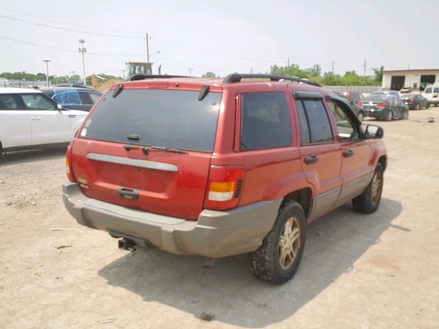 1J4GW48S52C317729 - 2002 JEEP GRAND CHER RED photo 4