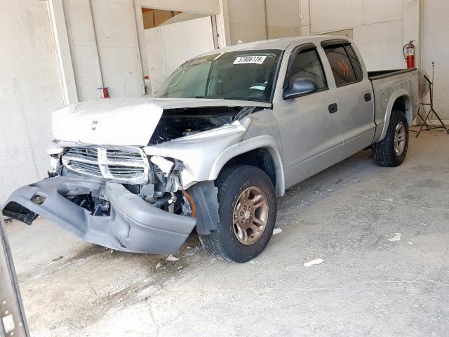 1D7HL38K74S599044 - 2004 DODGE DAKOTA QUA SILVER photo 2