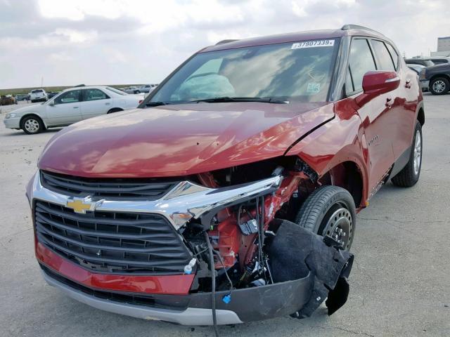 3GNKBCRS5KS584410 - 2019 CHEVROLET BLAZER LT RED photo 2