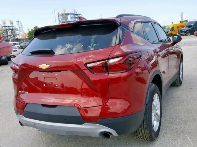 3GNKBCRS5KS584410 - 2019 CHEVROLET BLAZER LT RED photo 4