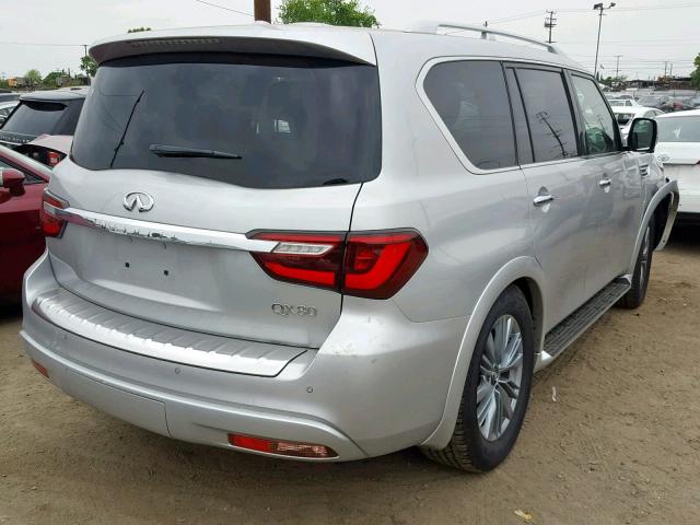 JN8AZ2NF5K9685375 - 2019 INFINITI QX80 LUXE SILVER photo 4