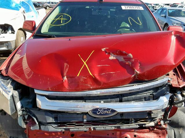 2FMDK3JC6BBA85087 - 2011 FORD EDGE SEL MAROON photo 7