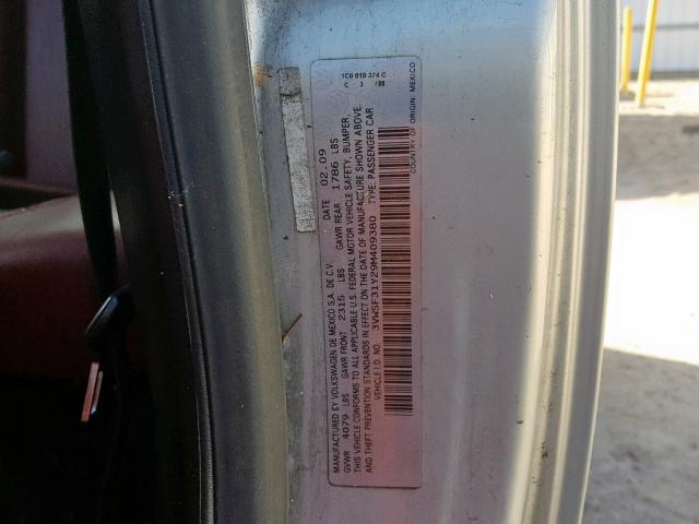 3VWSF31Y29M409380 - 2009 VOLKSWAGEN NEW BEETLE ვერცხლისფერი ფოტო 10