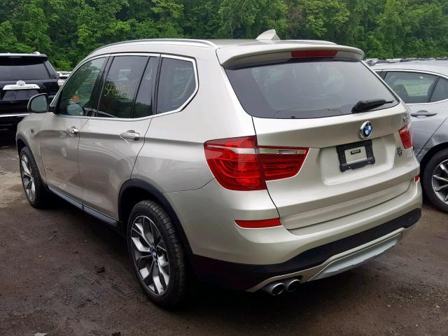 5UXWX9C30H0W74532 - 2017 BMW X3 XDRIVE2 SILVER photo 3