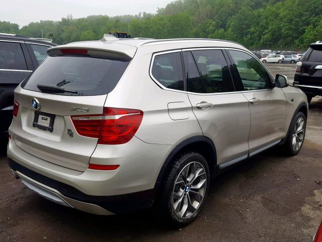 5UXWX9C30H0W74532 - 2017 BMW X3 XDRIVE2 SILVER photo 4