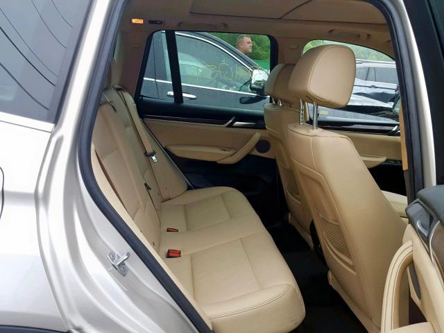 5UXWX9C30H0W74532 - 2017 BMW X3 XDRIVE2 SILVER photo 6