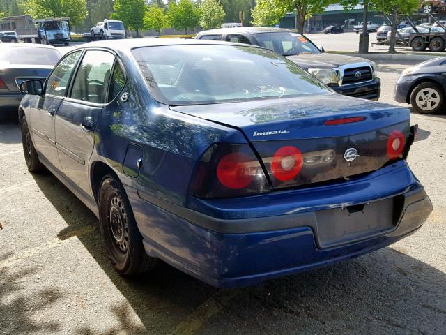 2G1WF52K159320308 - 2005 CHEVROLET IMPALA BLUE photo 3