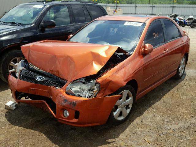 KNAFE121275007629 - 2007 KIA SPECTRA EX ORANGE photo 2