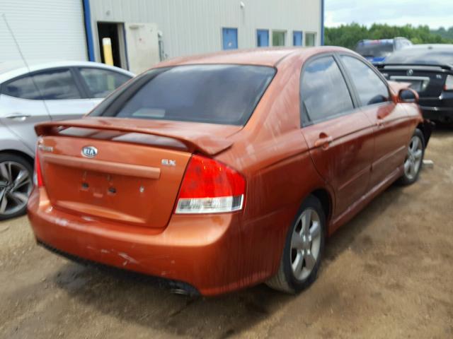 KNAFE121275007629 - 2007 KIA SPECTRA EX ORANGE photo 4