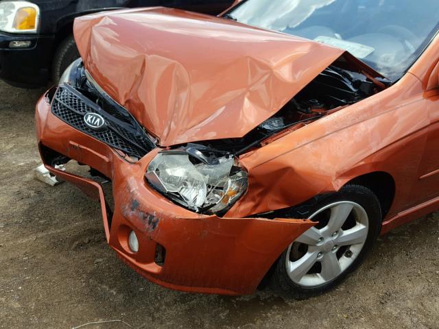 KNAFE121275007629 - 2007 KIA SPECTRA EX ORANGE photo 9