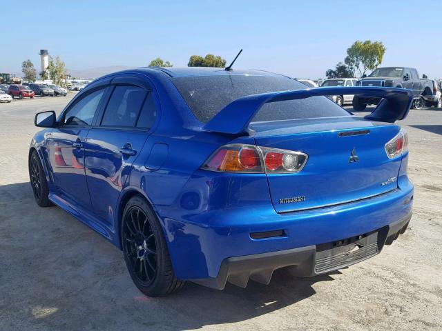 JA32W8FV0CU017255 - 2012 MITSUBISHI LANCER EVO BLUE photo 3