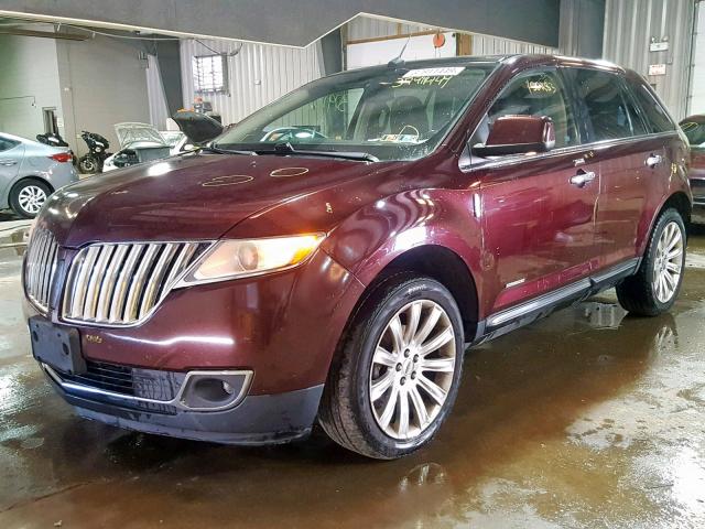 2LMDJ8JK0BBJ00596 - 2011 LINCOLN MKX RED photo 2