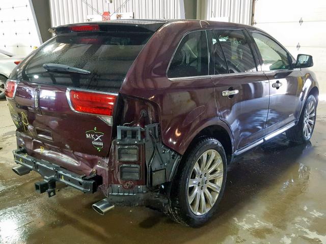 2LMDJ8JK0BBJ00596 - 2011 LINCOLN MKX RED photo 4