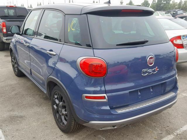 ZFBCFADH7JZ041307 - 2018 FIAT 500L TREKK BLUE photo 3