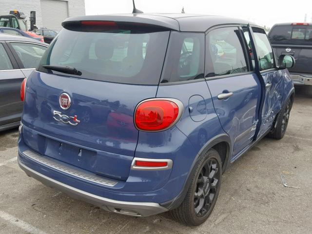 ZFBCFADH7JZ041307 - 2018 FIAT 500L TREKK BLUE photo 4