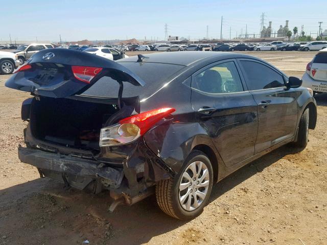 5NPDH4AE1CH096286 - 2012 HYUNDAI ELANTRA BLACK photo 4