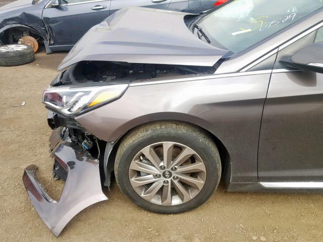 5NPE34AF3FH201314 - 2015 HYUNDAI SONATA SPO BROWN photo 9