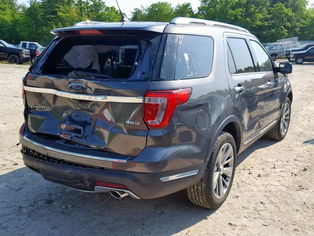 1FM5K8F84JGA85439 - 2018 FORD EXPLORER L GRAY photo 4